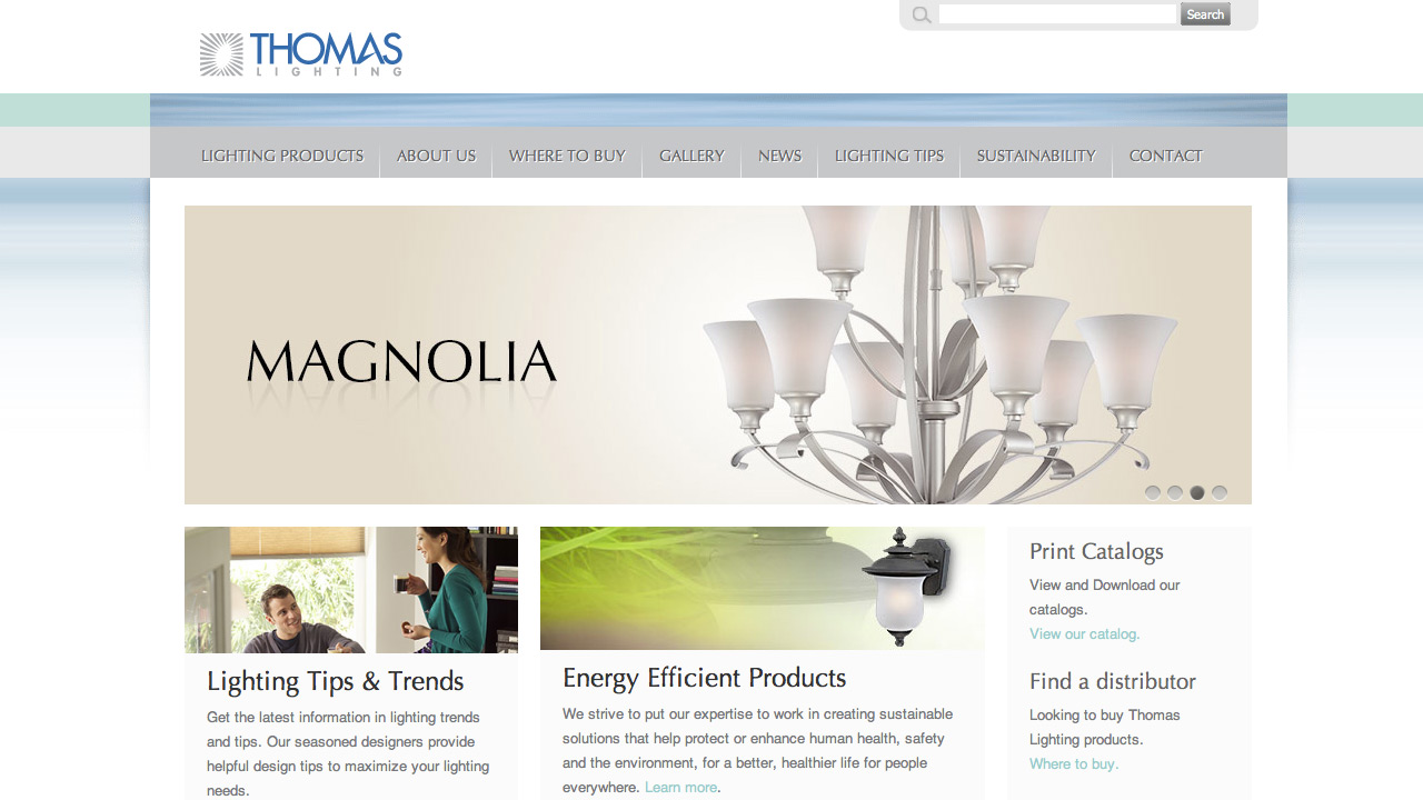 Thomas Lighting Website Home Page